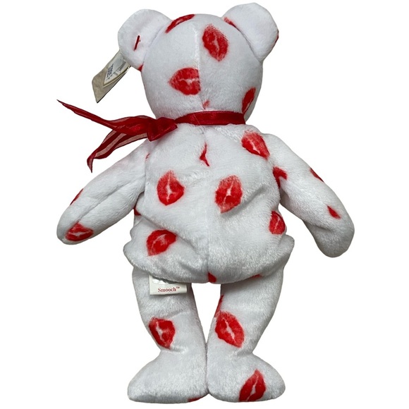 Ty Beanie Baby White Bear with Red Lips - Picture 3 of 5